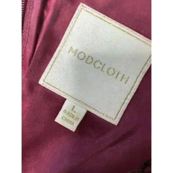 Modcloth Maroon Red Lace Through the Bluebells Dress Bell Sleeves Large - Picture 2 of 4